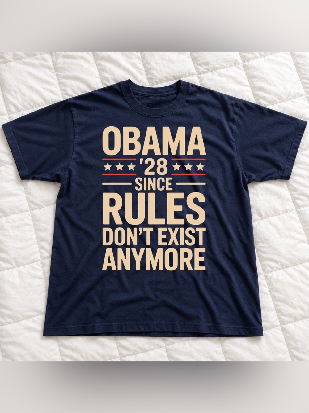 Men's Navy Obama Graphic Tee - Political Statement